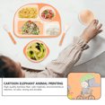 thumbnail image 3 of EeaseCA 1 Set Cartoon Child Baby Tableware Set Bamboo Fiber Compartmental Dinner Plate, 3 of 7