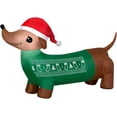 thumbnail image 2 of Gemmy 4 Ft Airblown Inflatable Weiner Dog Dachshund with Santa Hat Christmas Decor, 2 of 2