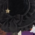 thumbnail image 6 of Hsqqdc Women Pointed Party Hat Lace Ruffle Sheer Bow Star Pendant Dark Aesthetic Festival Headwear, 6 of 7