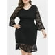 thumbnail image 1 of Vestido Volantes Manga Campana Talla Extra Rosegal  Vestidos de encaje de talla grande, 1 of 2