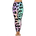thumbnail image 2 of Leopard Print Pattern Rainbow Colors Leggings Jogger Pants Women's Tights Womens Leggings, 2 of 6