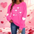 thumbnail image 2 of FAWUUDO Valentines Day Shirts Women Valentine Crewneck Sweatshirts Love Heart Sweatshirt Valentine's Long Sleeve Tops Hot Pink M, 2 of 9