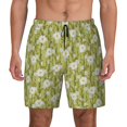 thumbnail image 3 of Uemuo Daisies Flowers Pattern Mens Swim Trunks Quick Dry Board Shorts with Mesh Lining, Stretch Beach Shorts Quick Dry No-Chafing Board Shorts-, 3 of 9