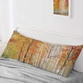 thumbnail image 3 of Ultra Soft Body Pillow Case Cover with Zipper, 21" x54 Luxury Long Body Pillow Protector Autumn White Birch Forest Nature Themed Painting Print, 3 of 6