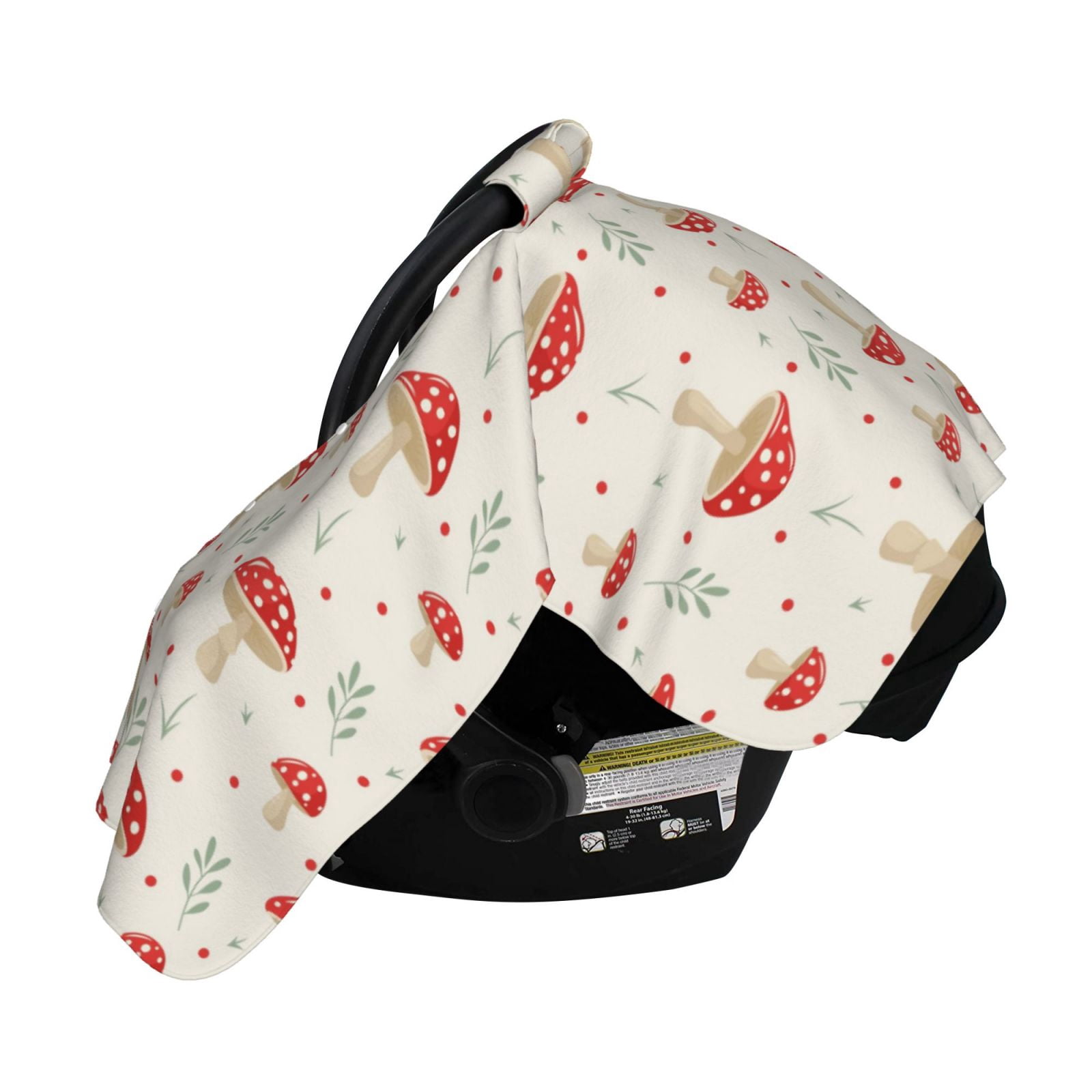 Naloa Flat Mushrooms Baby Car Seat Cover, Breathable Baby Carrier Cover, Multiuse Baby Carrier Cover & Nursing Breastfeeding Cover