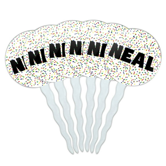 Neal Cupcake Picks Toppers - Set of 6 - Mutlicolored Speckles
