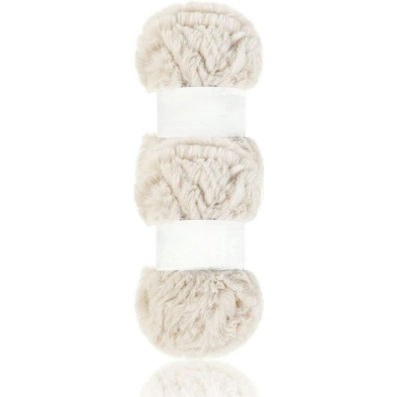 Faux Fur Yarn Super Soft Yarn Chunky Fluffy Yarn Eyelash Yarn for Crochet Knit Total Length 2×32m(2×35yds,50g×2)-100g