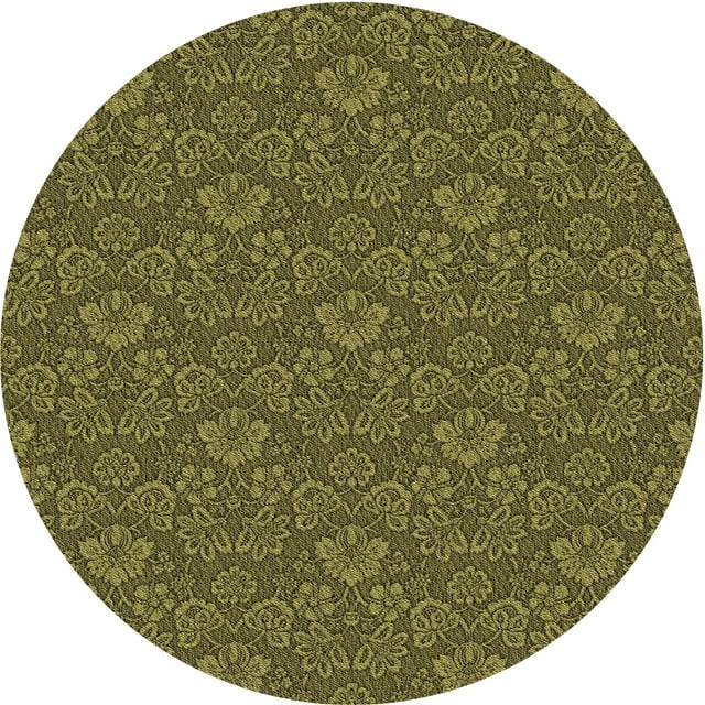 Ahgly Company Machine Washable Indoor Round Transitional Chocolate Brown Area Rugs, 5' Round