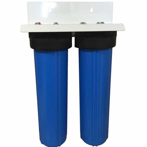 Triple Big Blue Water Filter System 1/2" FPNT SEDIMENT/KDF-GAC/CARBON 2.5"x20" 