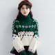 thumbnail image 2 of Suéter de cuello alto de Navidad para mujer, estilo coreano, igual que los jerséis de celebridades de Internet, suéteres femeninos dulces, ropa de otoño e invierno, 2 of 5