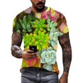 thumbnail image 1 of Nouveauté T-Shirts Graphiques Imprimés 3D Plantes et Fleurs Tendance Été Mode Homme Personnalité Col Rond Manches Courtes, 1 of 5
