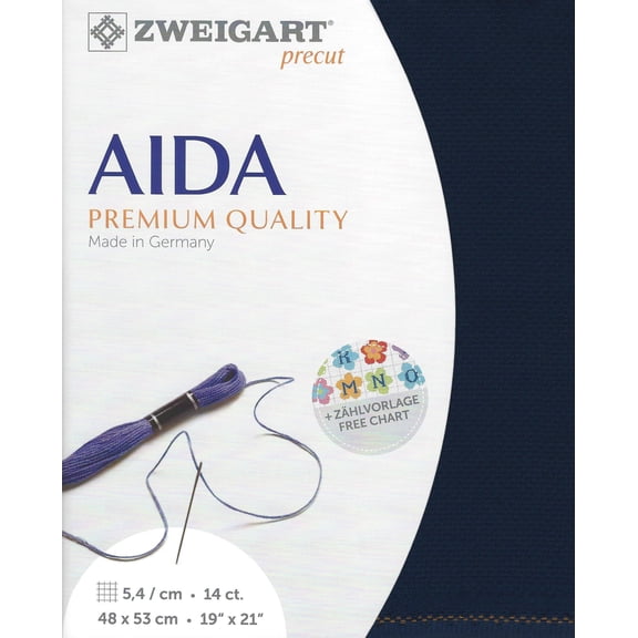 Precut Zweigart Stern-Aida 14 count Navy 3706/589
