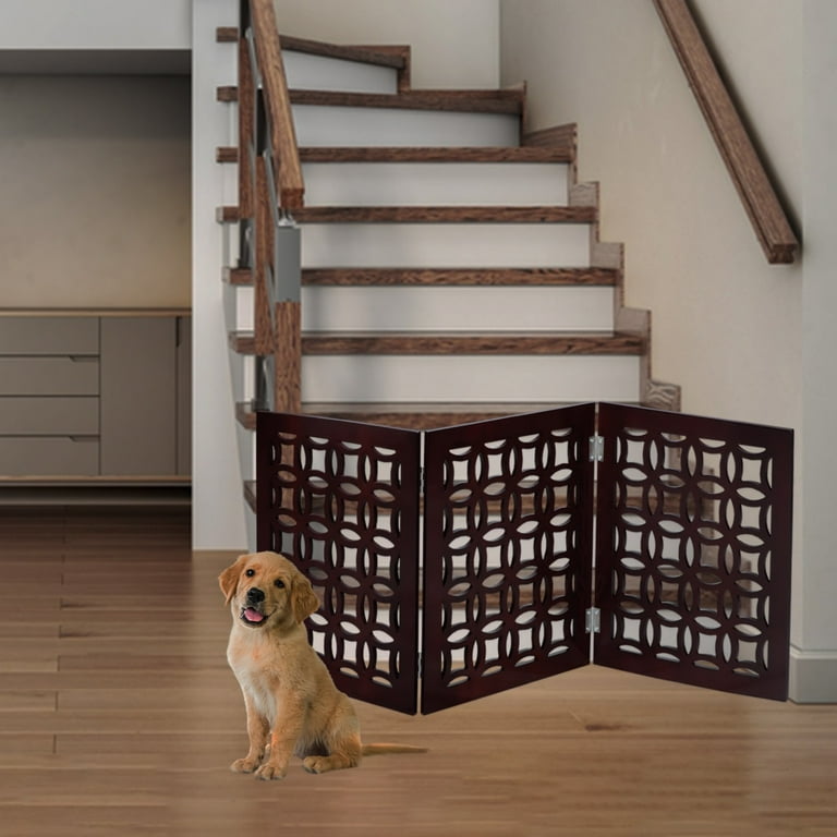 Etna Wooden Foldable Indoor Large Pet Gate Freestanding 3-Panel