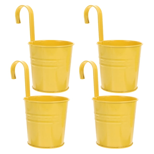 MasteelfCA 4pcs Iron Hanging Flower Pot Flower Planter Decoration Balcony Hanging Bucket