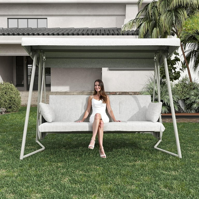 TQKVIPI Oversized Person Outdoor Porch Swing with Adjustable