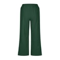 thumbnail image 4 of ShomPort Cotton Linen Capri Pants with Pockets for Women Summer Casual Drawstring Elastic Waist Wide Leg Pants, 4 of 5