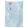 thumbnail image 3 of Ambesonne Unicorn Party Tablecloth Rectangular Table Cover, Balloons in Sky, 60"x90", Pale Blue Multicolor, 3 of 4