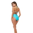 thumbnail image 5 of Traje de baño de una pieza para mujer, cuello en V, control de barriga, espalda cruzada, traje de baño vintage, trajes de baño, azul, S Feliz Sencillez, 5 of 5