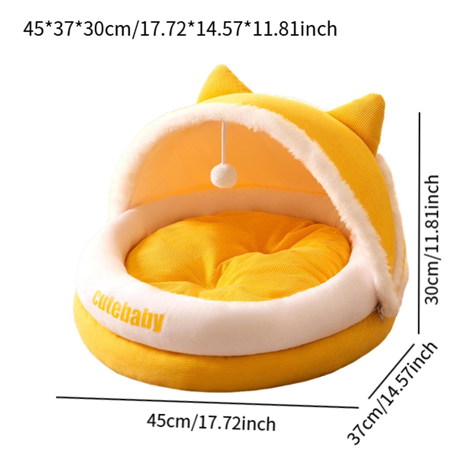 Fzaqwen Cat Bed for Indoor Cats Cat Furniture Cat Cradle Small Dog Cave Sleeping Nonslip Yellow M