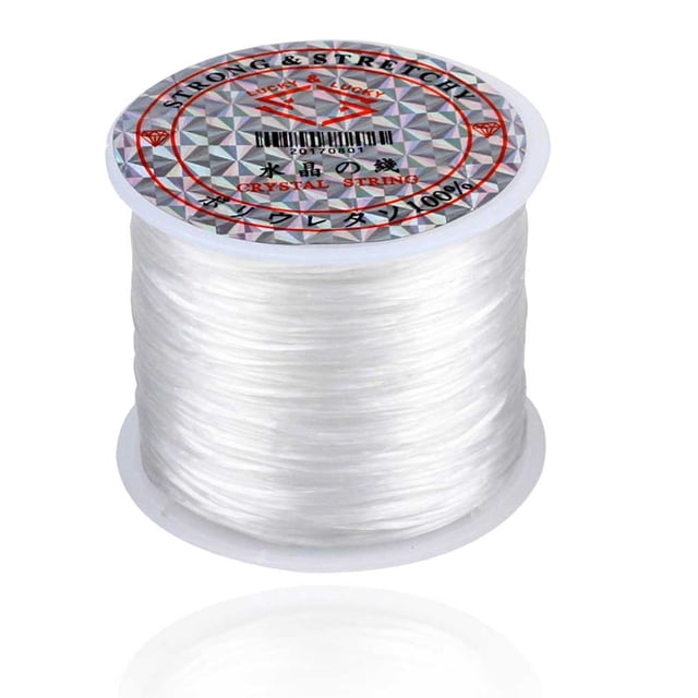 Yuarrent Hilo de abalorios de 60M, cordón elástico portátil DIY para interior de la casa, colgante de pulsera, fabricación de joyas, cuerda, Artesanía Blanco Yuarrent HA6332-02