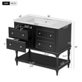 thumbnail image 6 of Euroco 36" Bathroom Vanity Cabinet with Sink Combo Set, Undermount Ceramic Sink, Free Standing Vanity Set with 4 Drawers, Solid Wood Frame Bathroom Cabinet, Black, 6 of 6