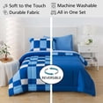 thumbnail image 4 of Mainstays 5-Piece Reversible Bed in a Bag with Laundry Tote, Blue Check, Twin-XL, 4 of 14