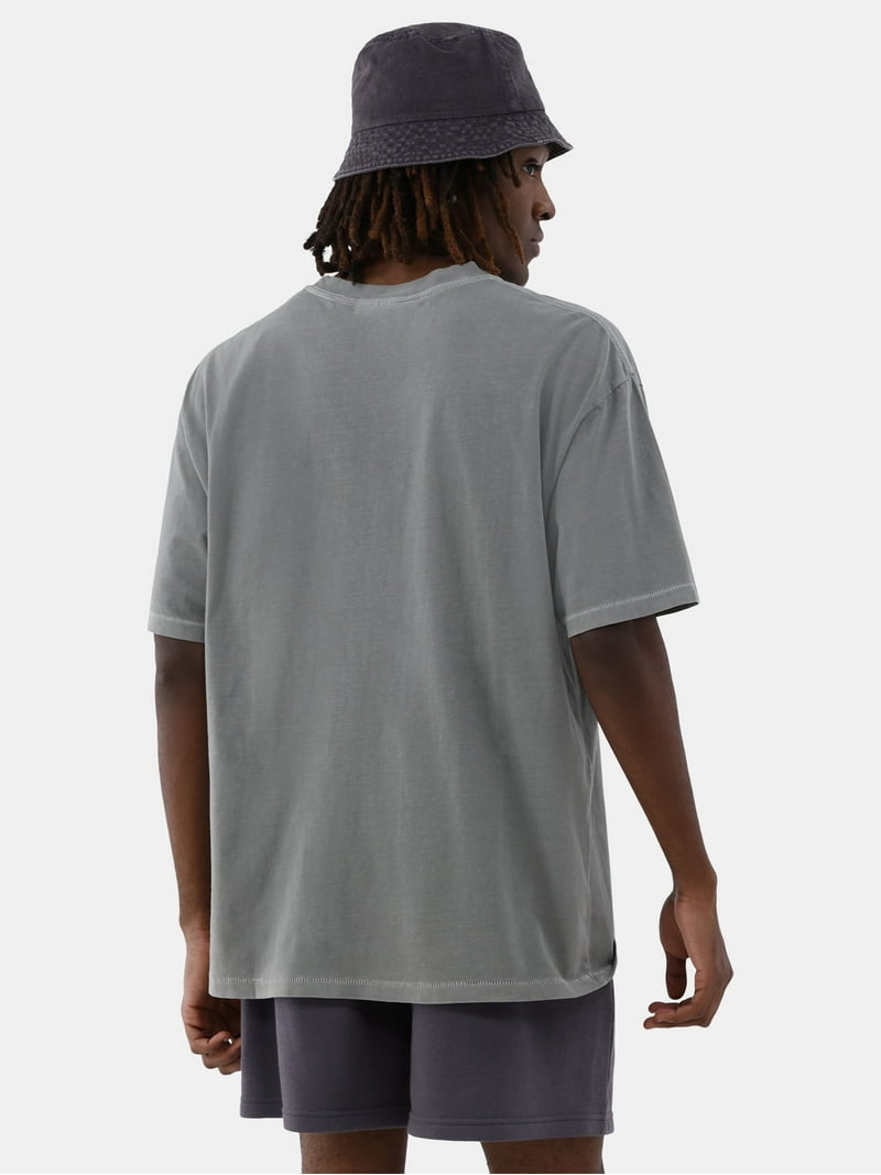 No Boundaries Men's Oversized Cotton Short Sleeve T-Shirt Crewneck