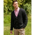 thumbnail image 6 of Kallspin Men's Wool Blend V-Neck Cable-Knit Cardigans Sweaters(Black, Large,Tall), 6 of 9
