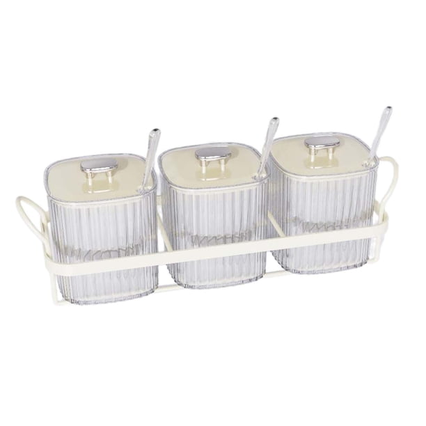 Tarro de Condimentos Perfecl con Bandeja 3 Rejillas Blanco