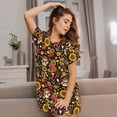 thumbnail image 3 of Disketp Sunflowers Mushrooms para Camisón Corto de Manga Corta para Mujeres, Camisón Cómodo con Escote Redondo, Bonito y Confortable, 3 of 6