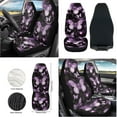 thumbnail image 3 of KUIFORTI 12 Pcs Butterfly Car Seat Covers and Accessories for Women, Steering Wheel Cover,Seat Belt Shoulder Pad Mirror Cover Coasters Car Auto Air Vent Keychain Chapstick Holder Car Trash Can, 3 of 7