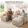 thumbnail image 6 of Vcatnet 107" Modular Sectional Sofa Couch Chenille Cloud Couch with 2 Ottomans L Shaped Oversized Living Room Furniture, Camel, 6 of 10
