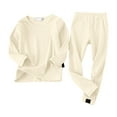 thumbnail image 3 of LIJCC Baby Boys Girls Comfy Underwear Snug fit 2 Piece Pjs Soft Sleepwear Soft Fleece Long Sleeve & Trousers Toddler Kids Casual Base Layer Outfits Fall Winter Set, 3 of 3