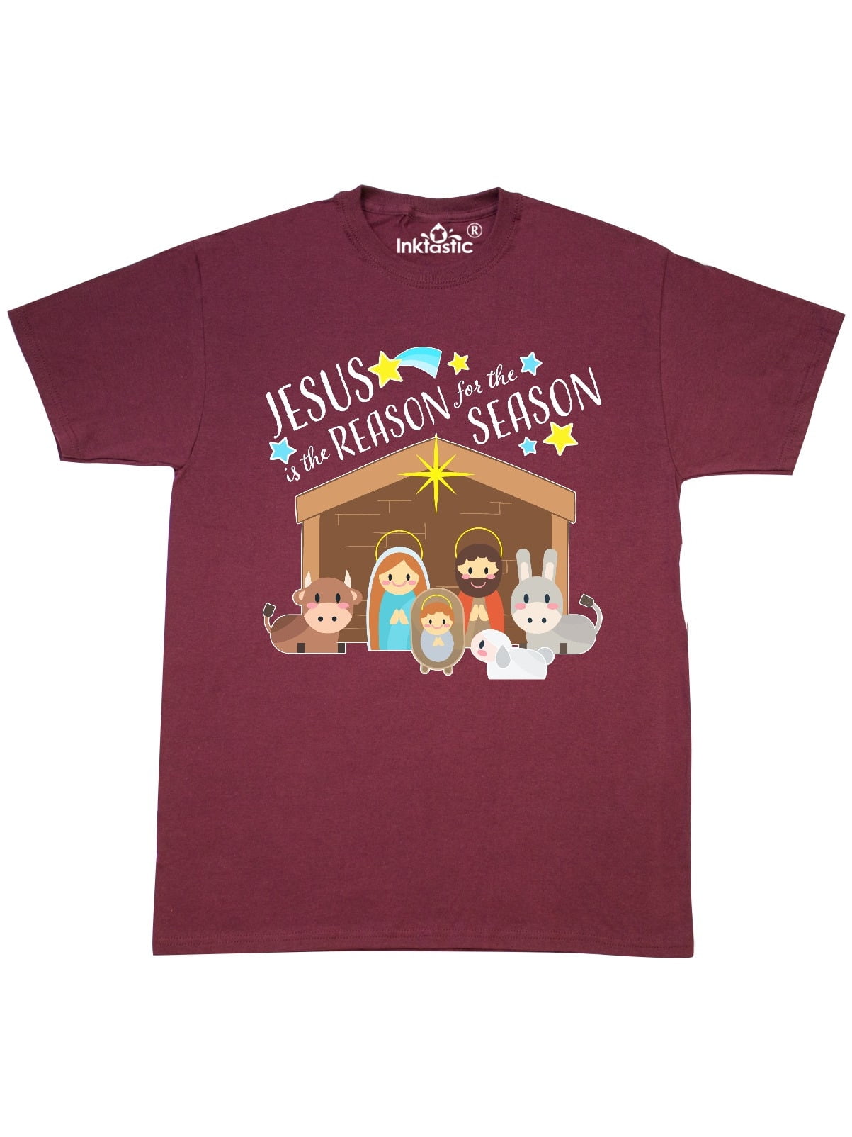 INKtastic Jesus is the Reason for the Season Christmas Nativity T