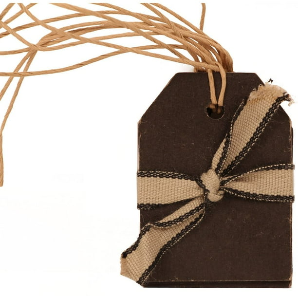 Jam kraft gift tags with string black 6 pack small 2 1 4 x 1 5 8