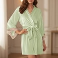 thumbnail image 2 of Lixiuxyad Soft Velvet Cozy Sleep Robe,Green, 2 of 6