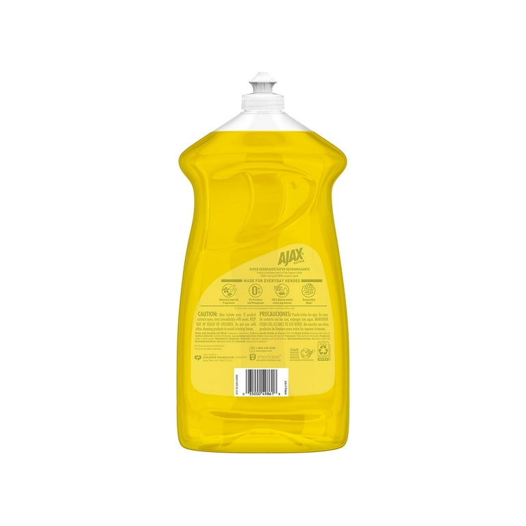 Ajax, Ultra Liquid Dish Soap, 52 fl oz, Lemon Scent, Super