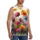 thumbnail image 2 of Balery Colorful Wildflower Meadow Camisetas sin mangas para hombre, absorbe la humedad y protege contra el mal olor.-Small, 2 of 7