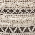 thumbnail image 3 of Baxton Studio Vesey Beige and Brown Handwoven Wool Pouf Ottoman, 3 of 6