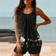thumbnail image 5 of Trajes de Baño Modestos para las Mujeres Traje de Baño de Eslinga de Impresión de Hojas de Flores Multicolores, Cintura Alta Y Tops de Traje de Baño de Apoyo para las Mujeres, 5 of 6