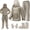 Beige Suit, variant on Unisex Mosquito Protection Suit, 4-Piece Full-Body Mosquito Net Suit, Includes Hooded Mosquito Jacket, Pants, Gloves, and Socks, Breathable Mesh Mosquito Suit, Suitable for Fishing, Hiking, Gardening