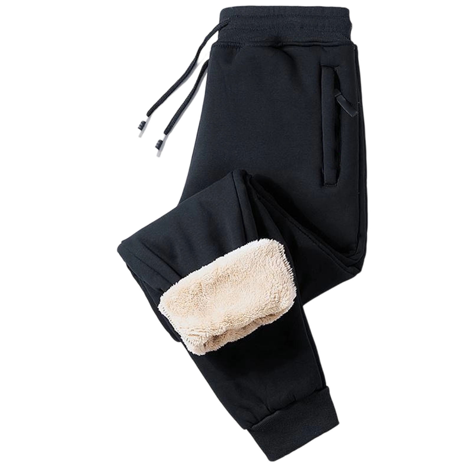 Locachy Women's Winter Sherpa Lined Sweatpants – Fleece Joggers With Elastic Waist, Side Pockets, Sizes S-XXL