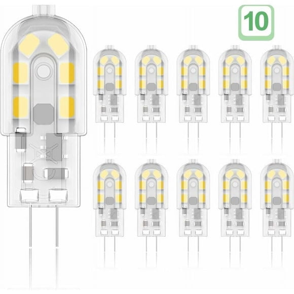 Bombillas LED con base de dos pines G4, 12 V, luz blanca cálida de 3000 K, fuente de luz de ahorro de energía para iluminación interior y paisajística, no regulable, vida útil de hasta 20 000 horas,