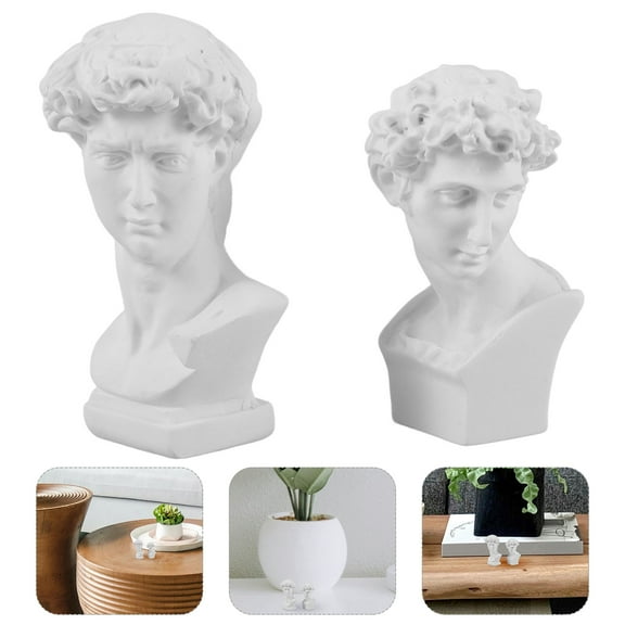 SOPOTUTU Mini Resin Greek Statue Home Decor White 2Pcs