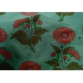 thumbnail image 4 of oneOone Cotton Silk Dusty Teal Green Fabric Floral Block Craft Projects Decor Fabric Printed By The Yard 42 Inch Wide, 4 of 4