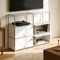 thumbnail image 5 of Innovaze 4-Tier Accent Cabinet with Door， Metal Storage Cabinet, Freestanding Organizer for Living Room, Entryway, Bedroom, White, 5 of 7