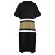 thumbnail image 4 of Vestido de noche colgante a rayas para mujer, traje negro, blanco y dorado con bolsillo, ropa de verano, 4 of 6