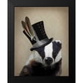 thumbnail image 2 of Fab Funky 12x14 Black Modern Framed Museum Art Print Titled - Steampunk Badger in Top Hat, 2 of 5