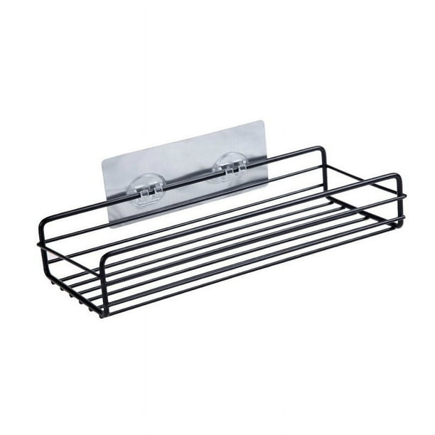 No Drilling Bathroom Shower Shelf, Aluminum Adhesive Shelf Basket for Shampoo (Black) Walmart.ca