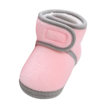 

Youmylove Baby Shoes Fleece Warm Booties Shoes Fashion Solid Color Non-Slip Breathable Toddler Boots Zapatos